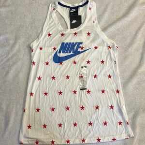 NWT Nike women’s racer back red, white, and blue tank top